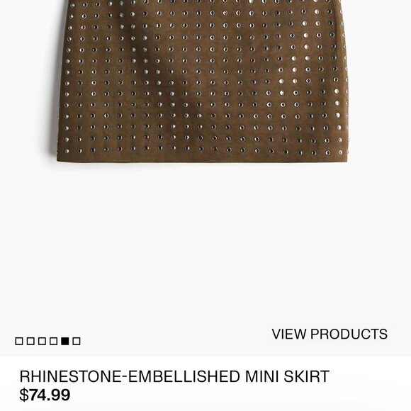 NWT H&M Edition A/W 2024 Rhinestone Embellished Mini Skirt Size 14 - Picture 5 of 8